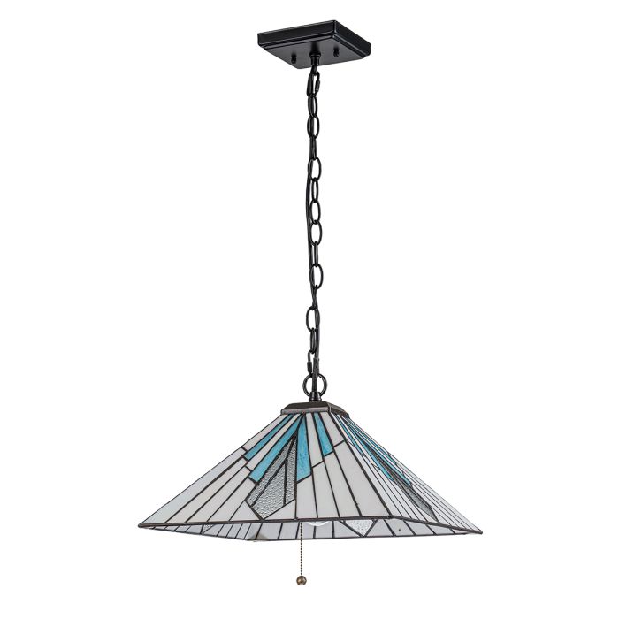Alderley 38cm Veelkleurig Van Elstead Lighting - De Alderley-serie is een nieuwe interpretatie van Tiffany-stijl kunstglasverlichting met een moderne eenvoud.