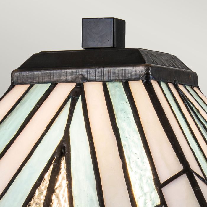 Alderley 50cm Veelkleurig Van Elstead Lighting - De metalen onderdelen hebben een diepe vintage bronzen afwerking en een klassiek art-decodesign, wat zorgt voor een tijdloze en elegante uitstraling.