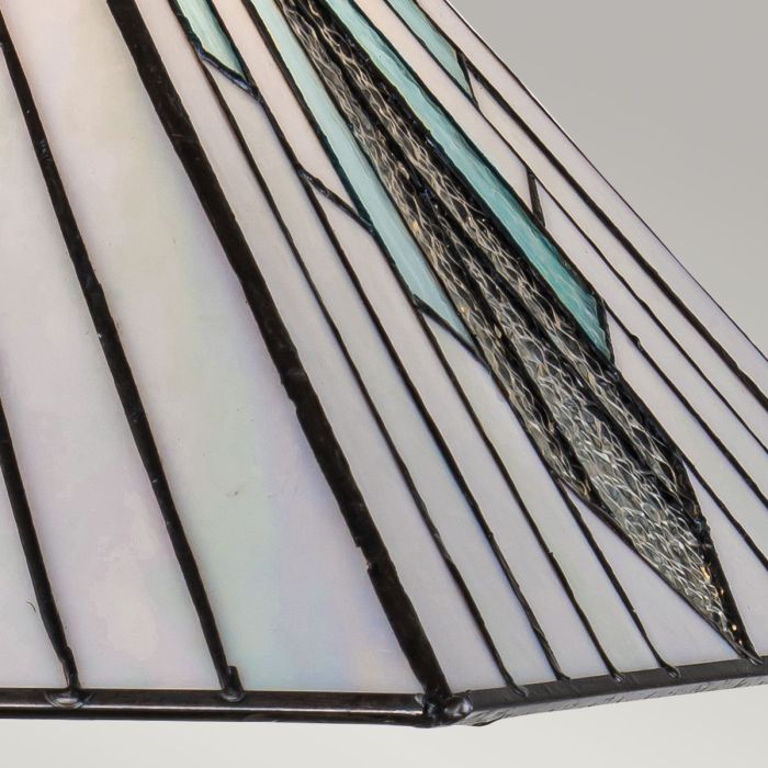 Alderley 50cm Veelkleurig Van Elstead Lighting - De metalen onderdelen hebben een diepe vintage bronzen afwerking en een klassiek art-decodesign, wat zorgt voor een tijdloze en elegante uitstraling.