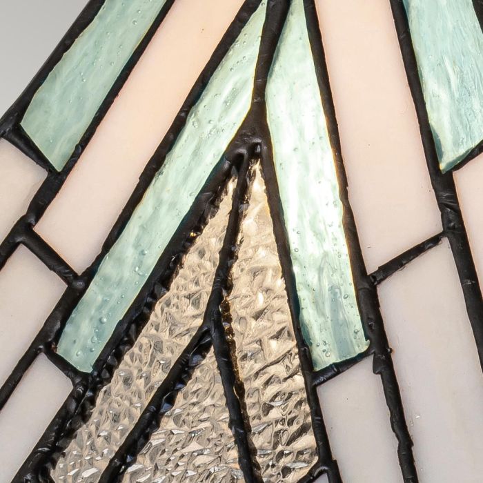 Alderley 35cm Veelkleurig Van Elstead Lighting - De metalen onderdelen hebben een diepe vintage bronzen afwerking en een klassiek art-decodesign, wat zorgt voor een tijdloze en elegante uitstraling.