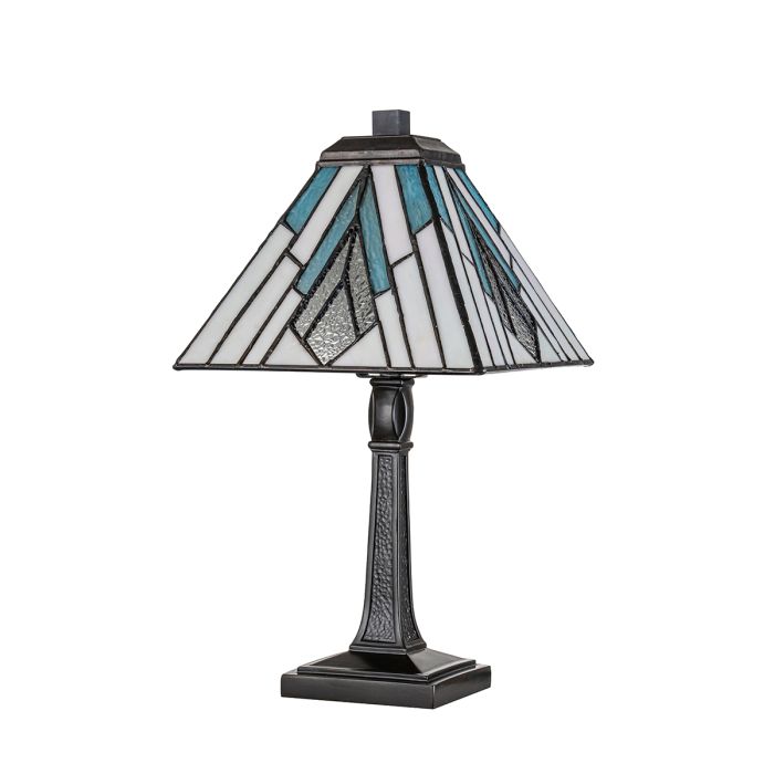 Alderley 35cm Veelkleurig Van Elstead Lighting - De metalen onderdelen hebben een diepe vintage bronzen afwerking en een klassiek art-decodesign, wat zorgt voor een tijdloze en elegante uitstraling.