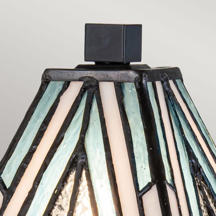 Alderley 32cm Veelkleurig Van Elstead Lighting - De metalen onderdelen hebben een diepe vintage bronzen afwerking en een klassiek art-decodesign, wat zorgt voor een tijdloze en elegante uitstraling.