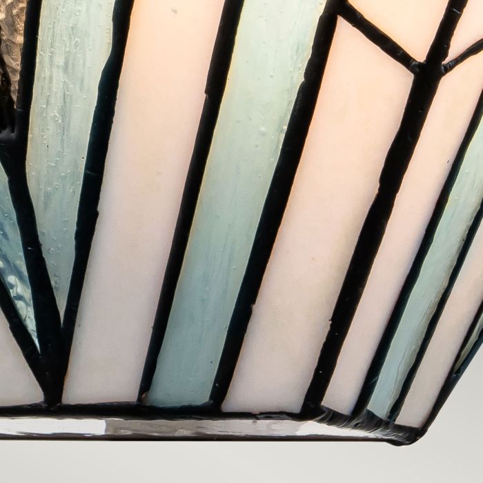Alderley 30cm Veelkleurig Van Elstead Lighting - De metalen onderdelen hebben een diepe vintage bronzen afwerking en een klassiek art-decodesign, wat zorgt voor een tijdloze en elegante uitstraling.