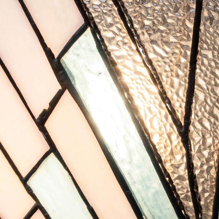 Alderley 30cm Veelkleurig Van Elstead Lighting - De metalen onderdelen hebben een diepe vintage bronzen afwerking en een klassiek art-decodesign, wat zorgt voor een tijdloze en elegante uitstraling.