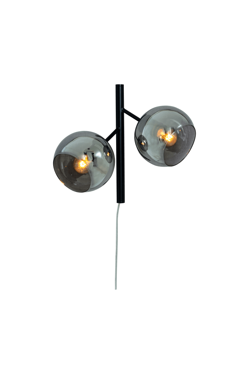Atom 33cm Rookgrijs wandlamp Van Aneta Lighting - De Atom wandlamp is een opvallende blikvanger in de hal, op de trap, in de woonkamer of waar u hem ook plaatst.