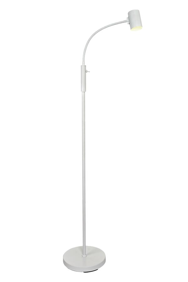 Hugin Wit vloerlamp Van Aneta Lighting - De praktische Hugin vloerlamp van metaal past met zijn minimalistische design in de meeste huizen.