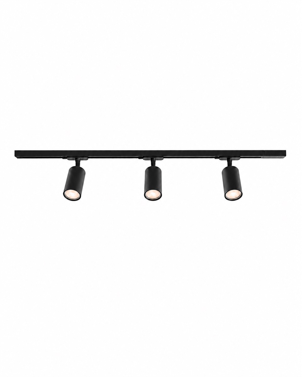 Forma 3-set Zwart Van Nordic Lighting - De rails kunnen op elke gewenste lengte worden ingekort.