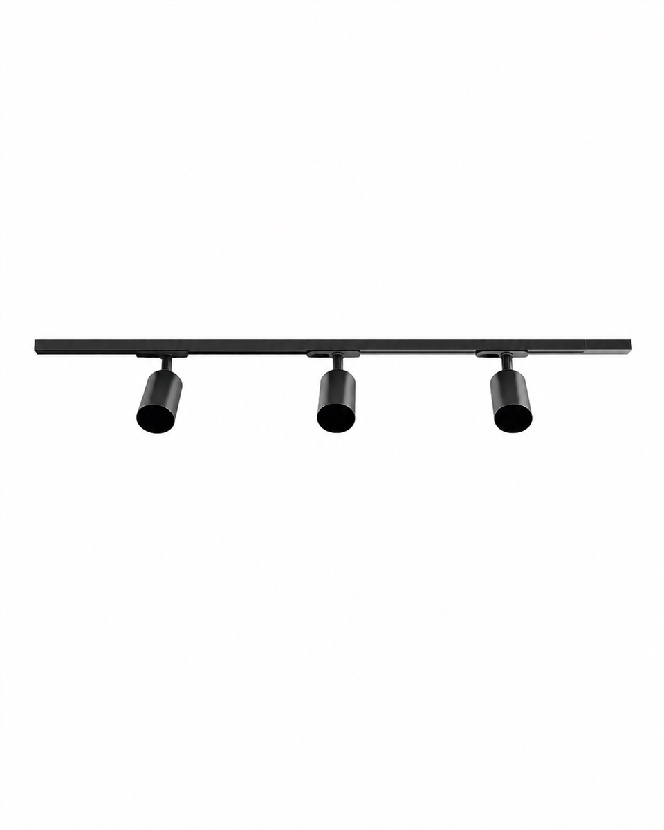 Forma 3-set Zwart Van Nordic Lighting - De rails kunnen op elke gewenste lengte worden ingekort.