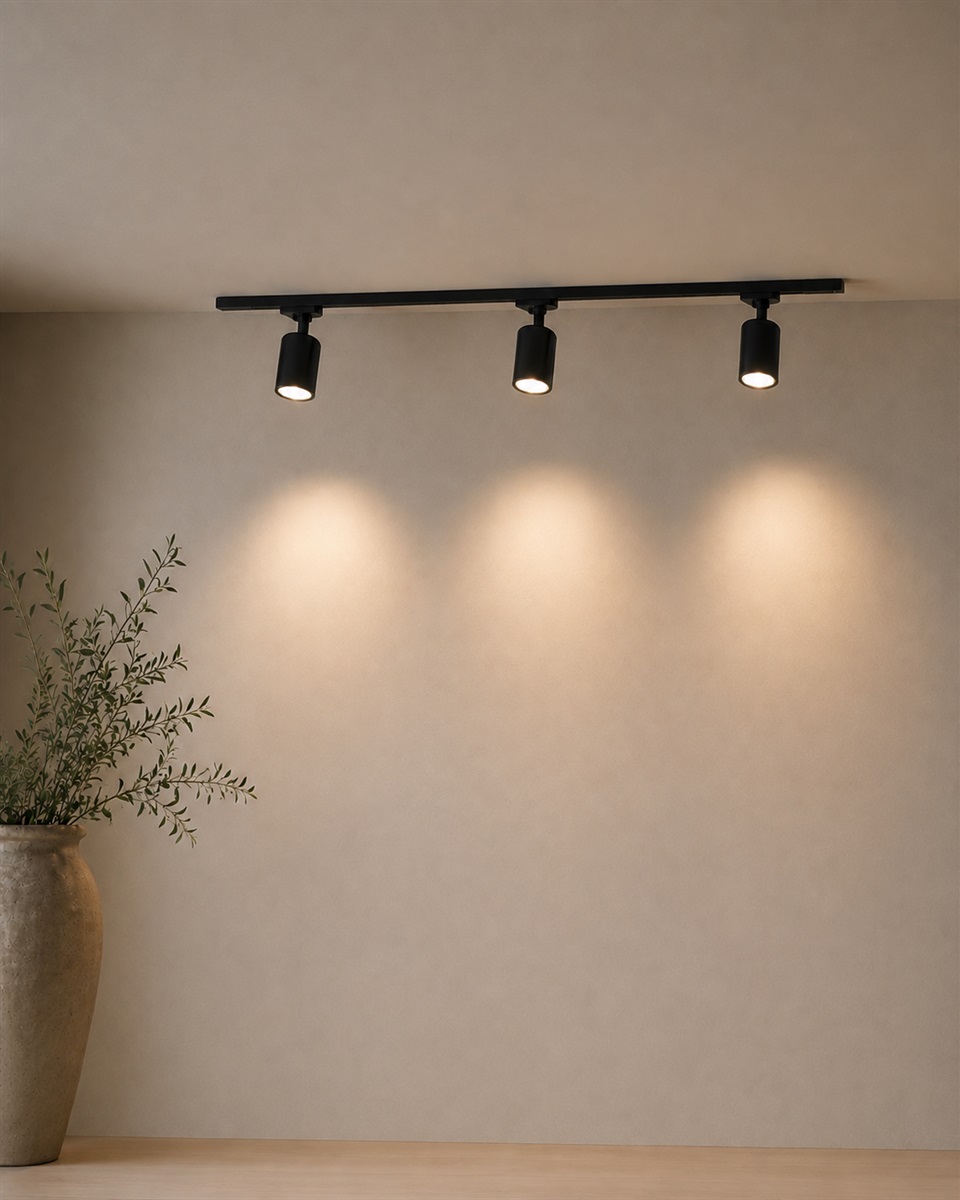 Forma 3-set Zwart Van Nordic Lighting - De rails kunnen op elke gewenste lengte worden ingekort.