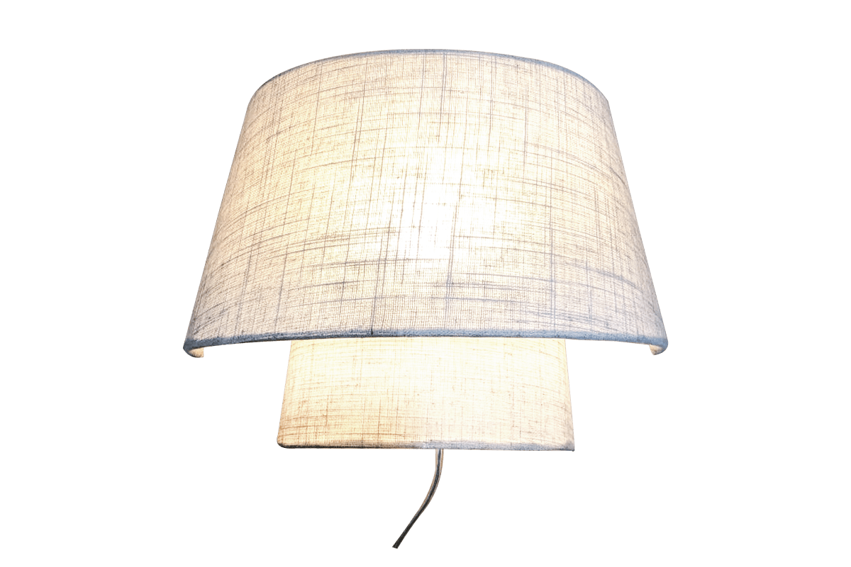  Doble 22cm Beige wandlamp Van Aneta Lighting - De combinatie van textiel en metaal geeft de lamp een zachte en tegelijkertijd moderne uitstraling.