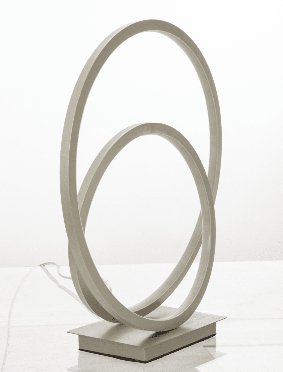 Loop 37cm Staal tafellamp Van Aneta Lighting - Geïntegreerde 14W LED die dimbaar is met een 3-staps dimmer op de lampvoet.