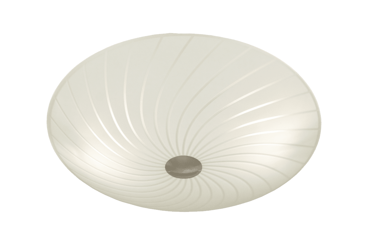 Cyklon Ø34 Wit plafondlamp Van Aneta Lighting - De kap heeft een lichte schelpvorm en past dankzij het mooie patroon en de metalen details in elk interieur.