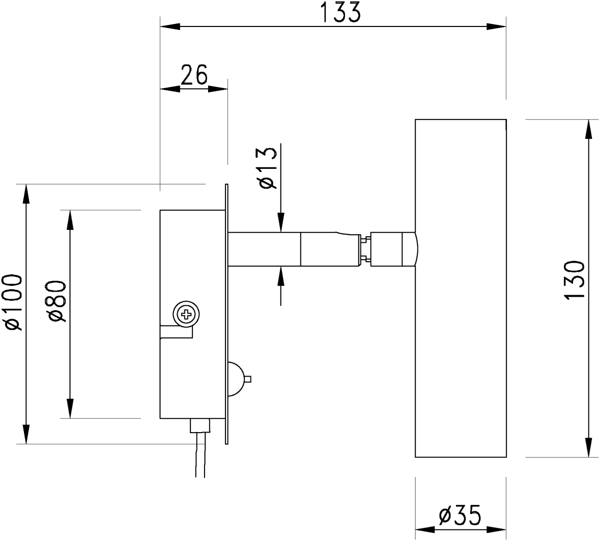 Artic Mat Messing leeslamp Van Aneta Lighting - Verstelbare spot met LED-lichtbron die aangenaam warmwit licht geeft.