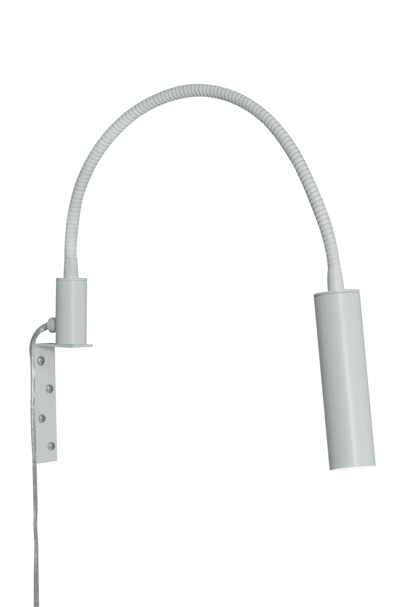 Artic Flex Wit leeslamp Van Aneta Lighting - Wordt geleverd met een ge&iuml;ntegreerde led-lichtbron met dimfunctie die gemakkelijk bereikbaar is op de lampkop.