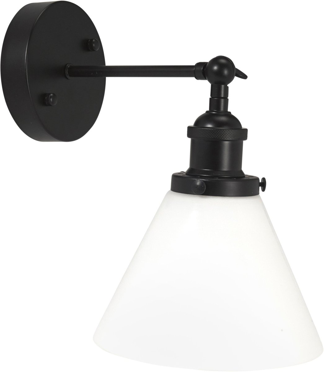 Lambda 18cm Wit badkamerlamp Van PR Home - Omdat de glazen kap met de hand wordt gemaakt, kunnen er af en toe luchtbelletjes in het glas zitten en kunnen er ongelijkheden in de dikte van het glasoppervlak voorkomen.
