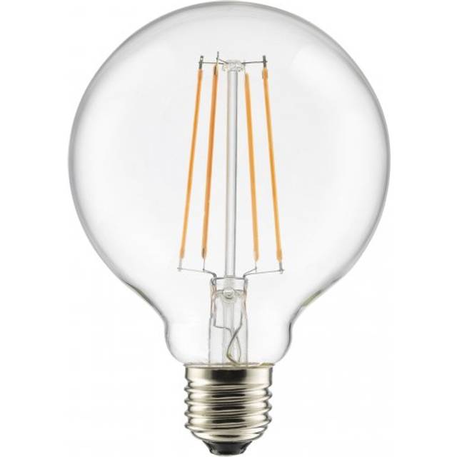 E27 7W 2200K 3-staps dimbaar Transparant Van Unison - Globe 100mm heldere E27 lichtbron met een effect van 7W en een warm licht op de 2200K biedt zowel een elegant design als een hoge functionaliteit.
