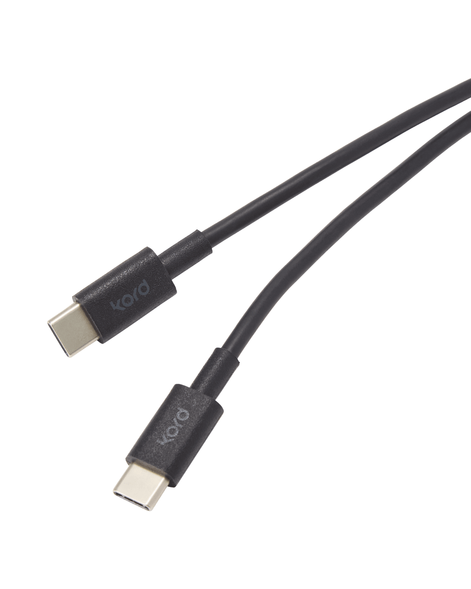 USB-C naar USB-C Zwart Van Kord - Deze 1,8 meter lange USB-C-kabel van duurzaam PVC is zorgvuldig op kleur afgestemd en past perfect bij uw Cuboid van Kord.