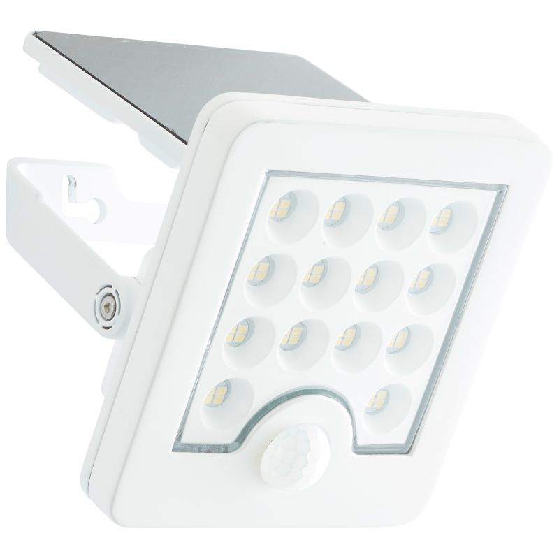 Luton Wit solarlamp Van Brilliant - Luton is een functionele en effici&euml;nte wandspot in een wit design, perfect voor het verlichten van gevels, terrassen of tuinen.