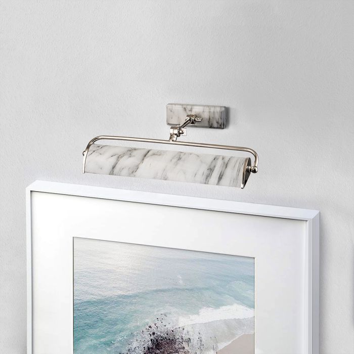 Winchfield 45cm Wit Van Elstead Lighting - Het stevige stalen frame met verstelbare armen en prachtig geplateerde oppervlakken zorgt voor een hoge mate van duurzaamheid.