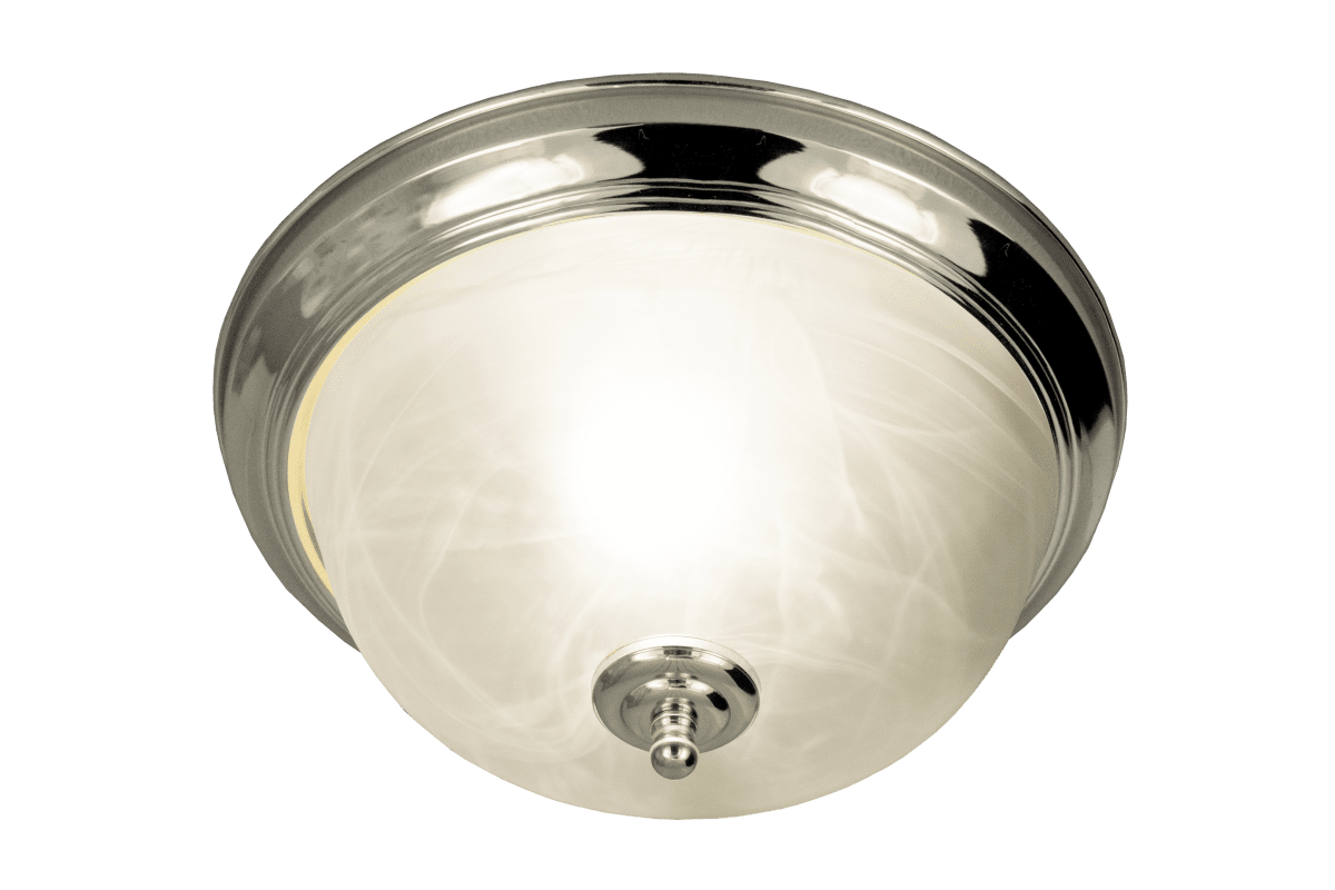 Napoli Ø28 Chroom badkamerlamp Van Aneta Lighting - Napoli plafondlamp in verchroomd metaal met witte glazen kap.