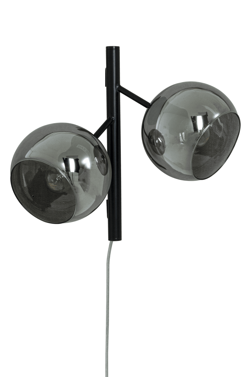 Atom 33cm Rookgrijs wandlamp Van Aneta Lighting - De Atom wandlamp is een opvallende blikvanger in de hal, op de trap, in de woonkamer of waar u hem ook plaatst.