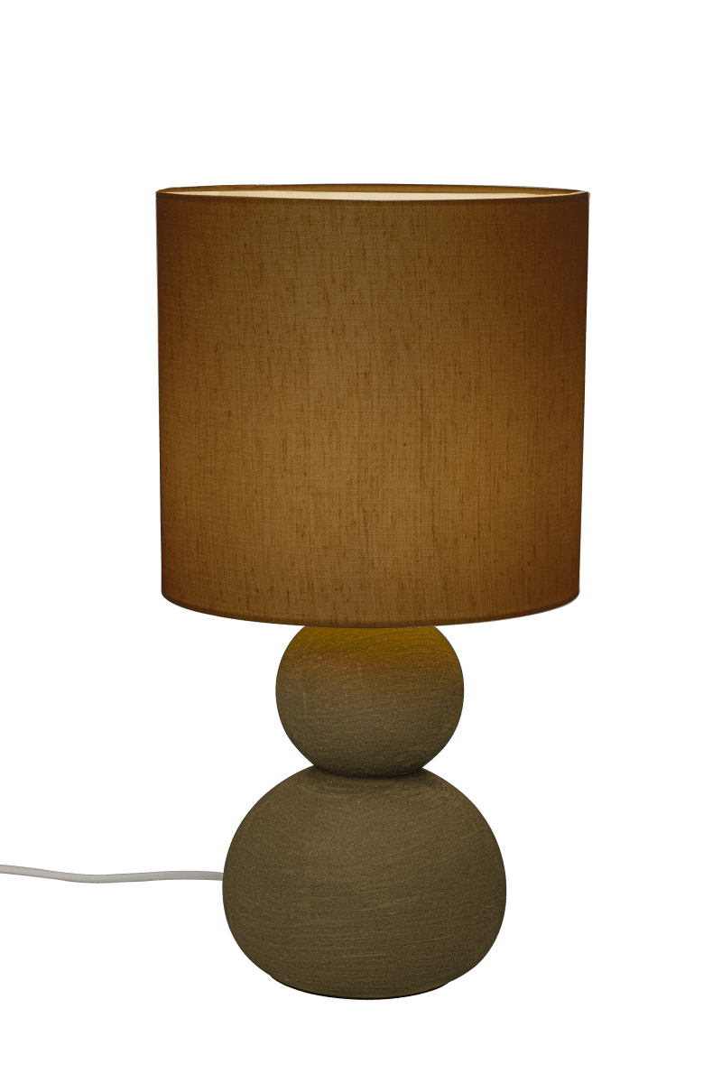 Kalamata 42cm Bruin tafellamp Van Aneta Lighting - Kalamata is een stijlvolle en elegante tafellamp in bruin keramiek.