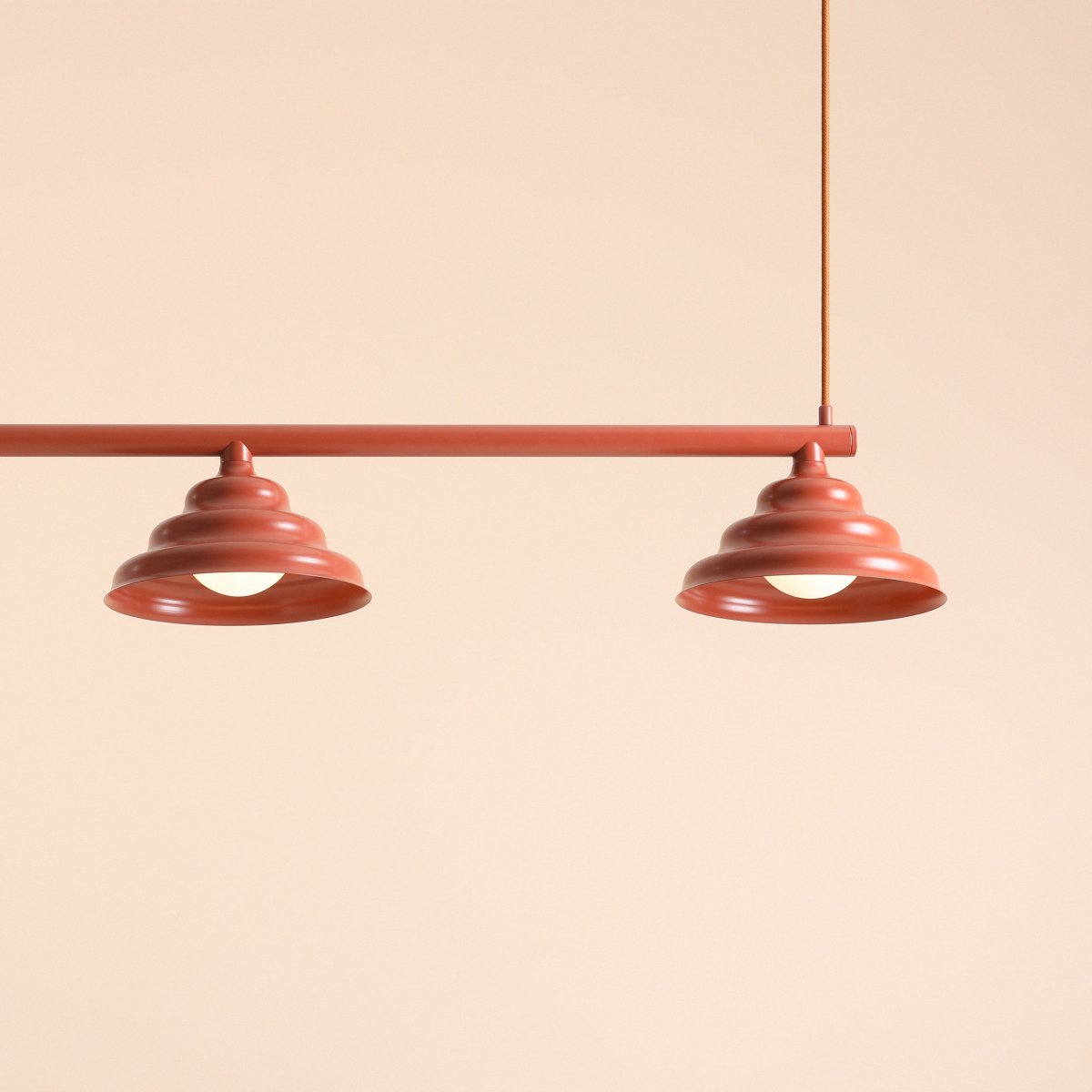 Wave 106cm Oranje hanglamp Van Artera - Wave is een moderne hanglamp met een retrodesign, waardoor het een veelzijdige lamp is die in elk huis past.