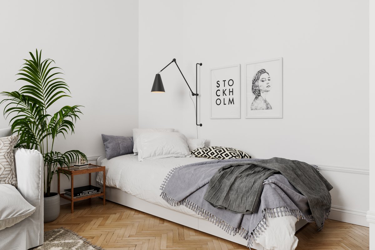 Yukon 78cm Matzwart wandlamp Van By Rydéns - De hoogte is 78,5 cm en de diameter van de lamp is 16 cm.