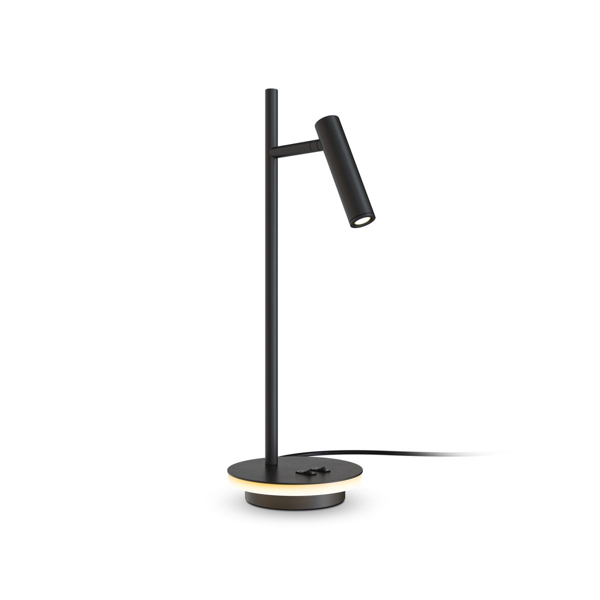 Estudo 45cm Zwart bureaulamp Van Maytoni - De minimalistische vorm en de elegante basis met geïntegreerde lichtrand maken Estudo een veelzijdige en elegante toevoeging aan zowel huis als kantoor.
