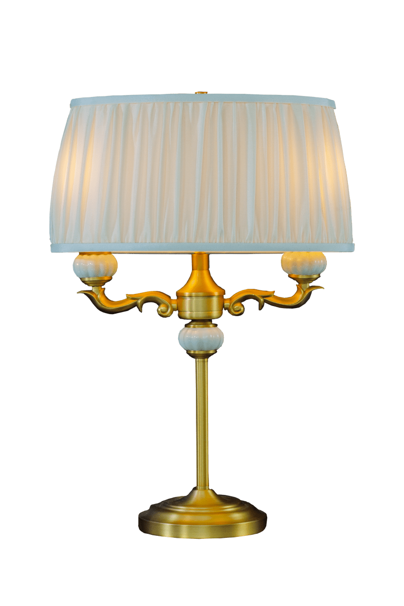Toulouse 55cm Goud tafellamp Van Aneta Lighting - De Toulouse tafellamp heeft een klassieke en elegante uitstraling met decoratieve details en een prachtige gouden afwerking.