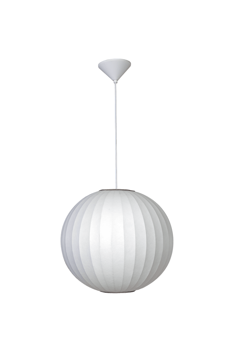 Kanoa Ø40 Wit hanglamp Van Aneta Lighting - Wanneer de lamp brandt, verspreidt zich een aangenaam licht door de stof, wat bijdraagt aan een warme en gezellige sfeer in de kamer.